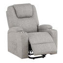 Recliner w/Power Lift & Massage, Light Gray Chenille Acme