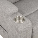 Recliner w/Power Lift & Massage, Light Gray Chenille Acme