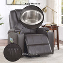 Recliner w/Power Lift & Massage, Brown Leather Aire Acme