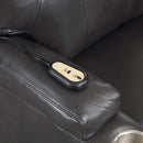Recliner w/Power Lift & Massage, Gunmetal Leather Aire Acme