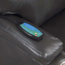 Recliner w/Power Lift & Massage, Gunmetal Leather Aire Acme