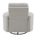 Sagen Glider Recliner w/Swivel, Beige Boucle Acme
