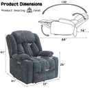 Omarion Power Recliner w/Lift & Heating & Massage, Blue Chenille Acme