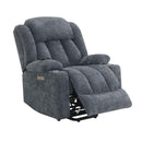 Omarion Power Recliner w/Lift & Heating & Massage, Blue Chenille Acme