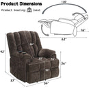 Pacay Power Recliner w/Lift & Heating & Massage, Brown Chenille Acme