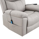 Chriki Power Recliner w/Lift & Heating & Massage, Beige Chenille & Black Acme
