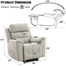 Marsha Power Recliner w/Lift & Massage, Light Gray Silicone Faux Leather Acme