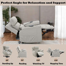 Marsha Power Recliner w/Lift & Massage, Light Gray Silicone Faux Leather Acme