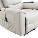 Marsha Power Recliner w/Lift & Massage, Light Gray Silicone Faux Leather Acme