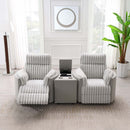 Emee Glider Recliner w/Swivel, Gray Corduroy Acme