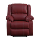 Zuriel Motion Rocker Recliner, Red Faux Leather Acme