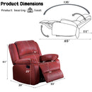 Zuriel Motion Rocker Recliner, Red Faux Leather Acme
