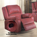 Zuriel Motion Rocker Recliner, Red Faux Leather Acme