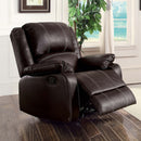 Zuriel Motion Rocker Recliner, Brown Faux Leather Acme