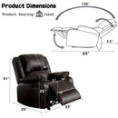 Zuriel Motion Rocker Recliner, Brown Faux Leather Acme