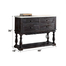 Gerardo 48" Server, White Marble Top & Weathered Espresso Finish Acme