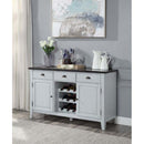 Lanton 56" Server, Natural Marble & Antique White Finish Acme