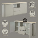 Ingram 65" Server, Ceramic Top & Light Gray Finish Acme