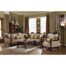 Devayne 85" Sofa w/6 Pillows, Pattern Fabric & Dark Walnut Finish Acme