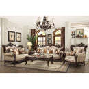 Shalisa 90" Sofa w/7 Pillows, Fabric & Walnut Finish Acme