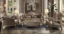 Dresden 96" Sofa w/7 Pillows, Bone Velvet & Gold Patina Finish Acme