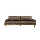 Silchester 95" Sofa, Distress Chocolate Top Grain Leather & Oak Finish Acme