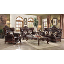 Forsythia 93" Sofa, Espresso Top Grain Leather Match & Walnut Finish Acme