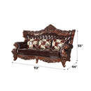 Forsythia 93" Sofa, Espresso Top Grain Leather Match & Walnut Finish Acme
