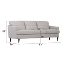 Helena 83" Sofa, Pearl Gray Leather Acme