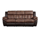 Jaylen 91" Motion Sofa, Toffee & Espresso Polished Microfiber Acme