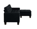 Earsom 81" Reversible Sofa & Ottoman, Black Linen Acme