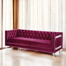 Heibero 89" Sofa w/2 Pillows, Burgundy Velvet Acme