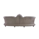 Dresden 113" Sofa w/5 Pillows, Faux Leather & Vintage Bone White Finish Acme
