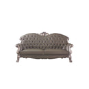 Dresden 96" Sofa w/5 Pillows, Faux Leather & Vintage Bone White Finish Acme