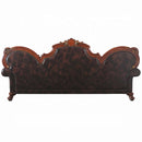 Picardy Oversized 110" Sofa w/5 Pillows, Faux Leather & Honey Oak Finish Acme