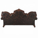 Picardy 93" Sofa w/3 Pillows, Faux Leather & Honey Oak Finish Acme