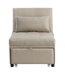 Hidalgo 28" Sofa Bed, Beige Faux Leather Acme