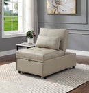 Hidalgo 28" Sofa Bed, Beige Faux Leather Acme