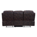 Perfiel 79" Motion Sofa, Two Tone Dark Brown Top Grain Leather Acme