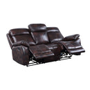 Perfiel 79" Motion Sofa, Two Tone Dark Brown Top Grain Leather Acme
