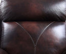 Perfiel 79" Motion Sofa, Two Tone Dark Brown Top Grain Leather Acme