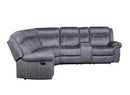 Dollum Motion 131" Sectional Sofa, Two Tone Gray Velvet Acme