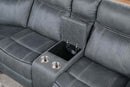 Dollum Motion 131" Sectional Sofa, Two Tone Gray Velvet Acme