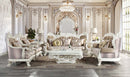 Vanaheim 97" Sofa w/7 Pillows, Fabric & Antique White Finish Acme