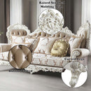 Vanaheim 97" Sofa w/7 Pillows, Fabric & Antique White Finish Acme