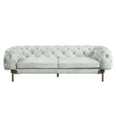 Ragle 96" Sofa, Vintage White Top Grain Leather Acme