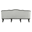 Samael 84" Sofa w/3 Pillows, Gray Linen & Dark Brown Finish Acme