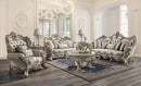 Danae 100" Sofa w/7 Pillows, Fabric, Champagne & Gold Finish Acme