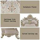 Danae 100" Sofa w/7 Pillows, Fabric, Champagne & Gold Finish Acme
