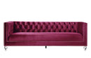 Heibero 89" Sofa w/2 Pillows, Burgundy Velvet Acme